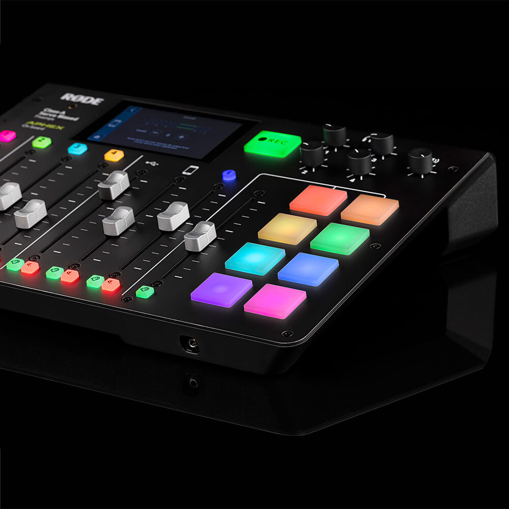 RØDECaster Pro on black desk