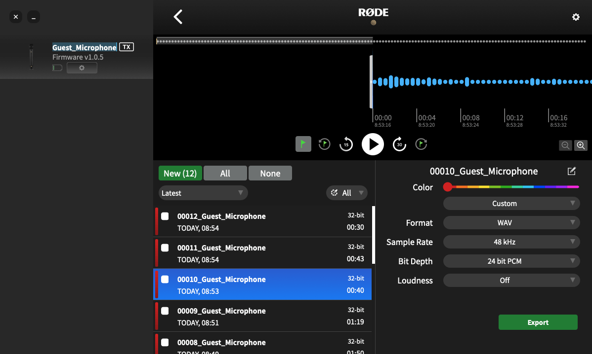 Renaming Interview PRO recordings